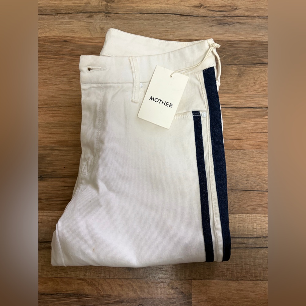 MOTHER Jeans with Navy Stripe